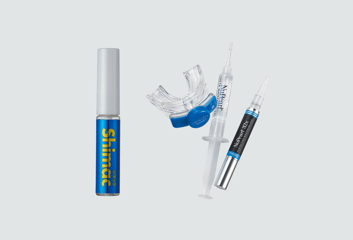 歯の黄ばみを防止の商品とホワイトニングの商品の画像