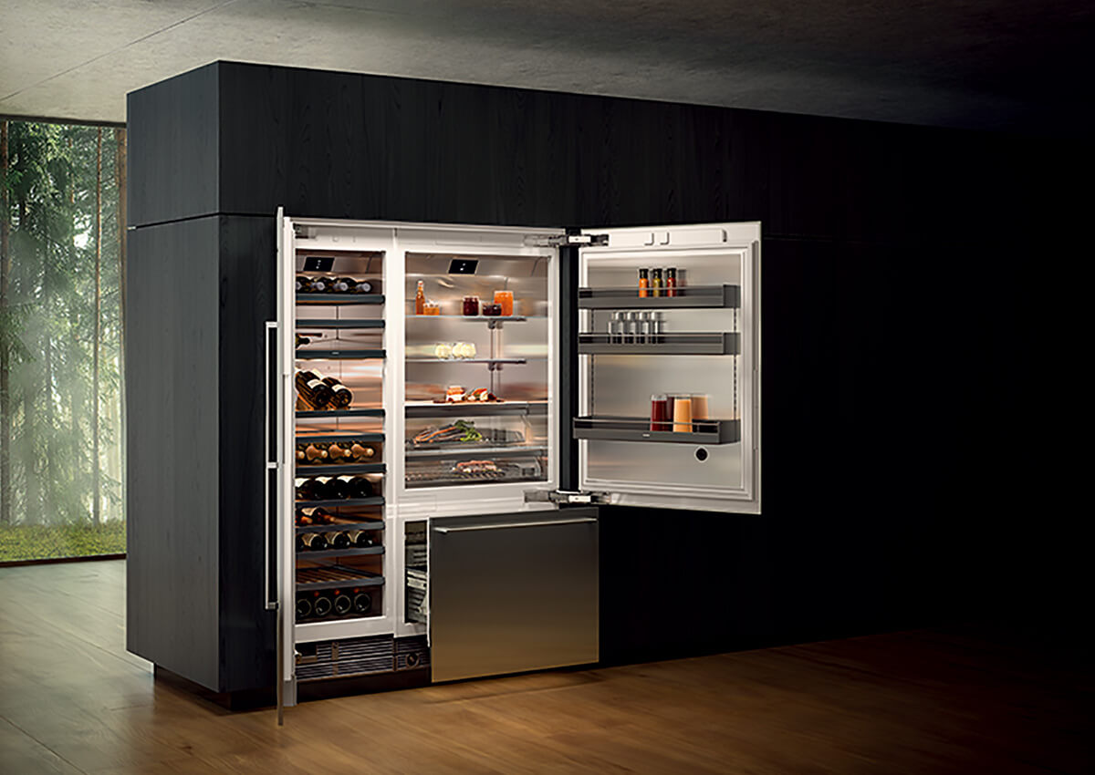 ガゲナウのビルトイン冷凍冷蔵庫＋ワインキャビネットの画像