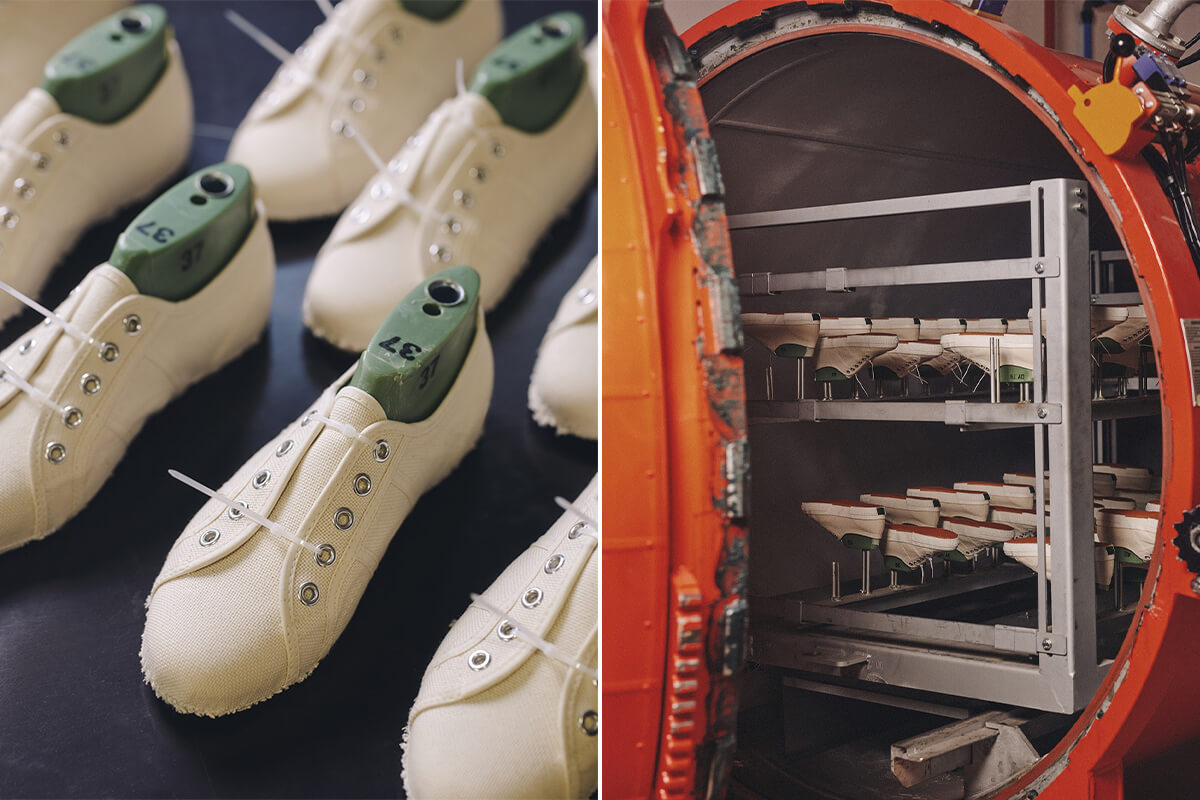 “スペルガ”の「Superga®1925」の生産風景の画像