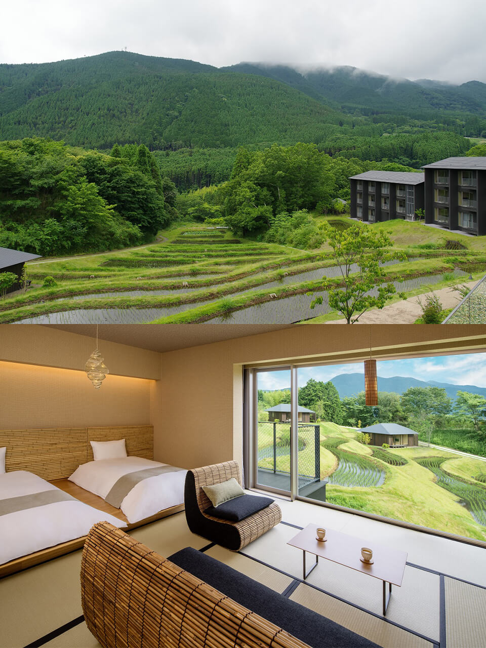 山間の棚田で憩う「界 由布院」で、何もしない贅沢に浸る