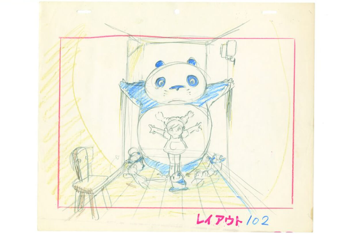 『パンダコパンダ』宮崎駿によるレイアウトの画像