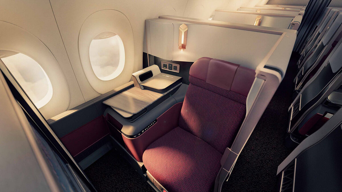 「JAL国際線 A350-1000」ビジネスクラスの座席の画像