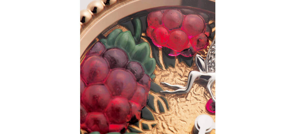 ペルレ エクストラオーディネール フリュイ アンシャンテ フランボワーズ ウォッチのラズベリーの実の部分の画像