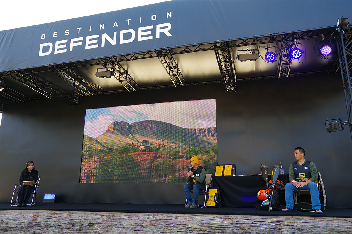 『DEFENDER TROPHY』の日本代表に決定した「今村直樹（中央）」さんも登壇した画像