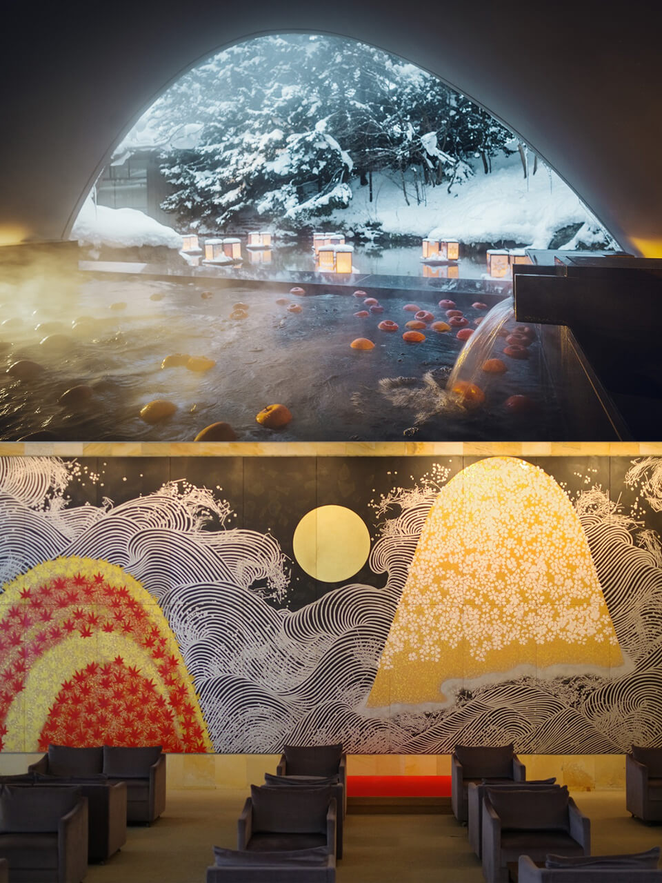 「界 津軽」に逗留し、雪見のりんご風呂で温もり、津軽三味線に心震わす