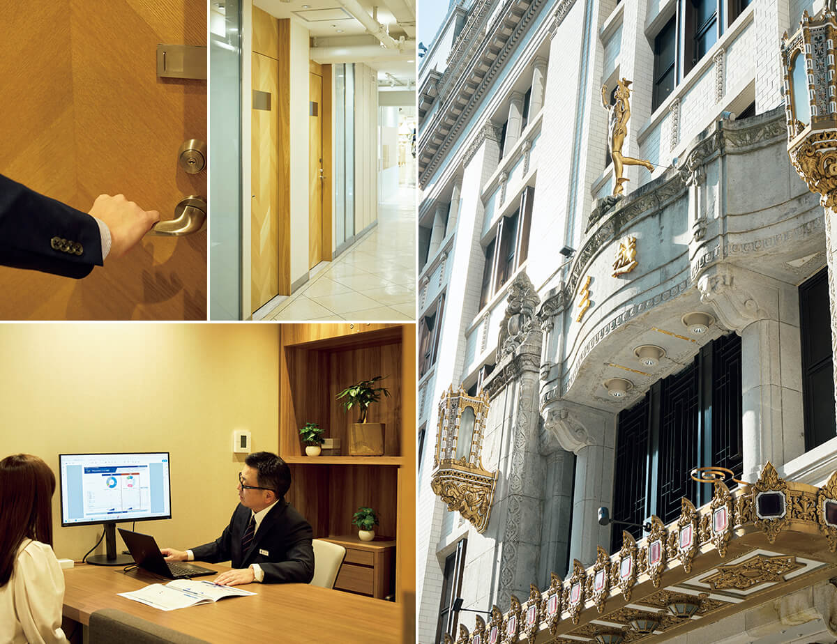 日本橋三越本店内の専用の部屋で、担当者との対面形式で利用できる様子の画像