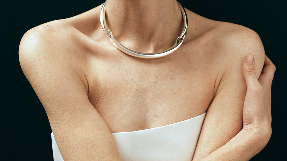 「Georg Jensen Reflect(ジョージ ジェンセン リフレクト)」のネックリング、スターリングシルバーの画像