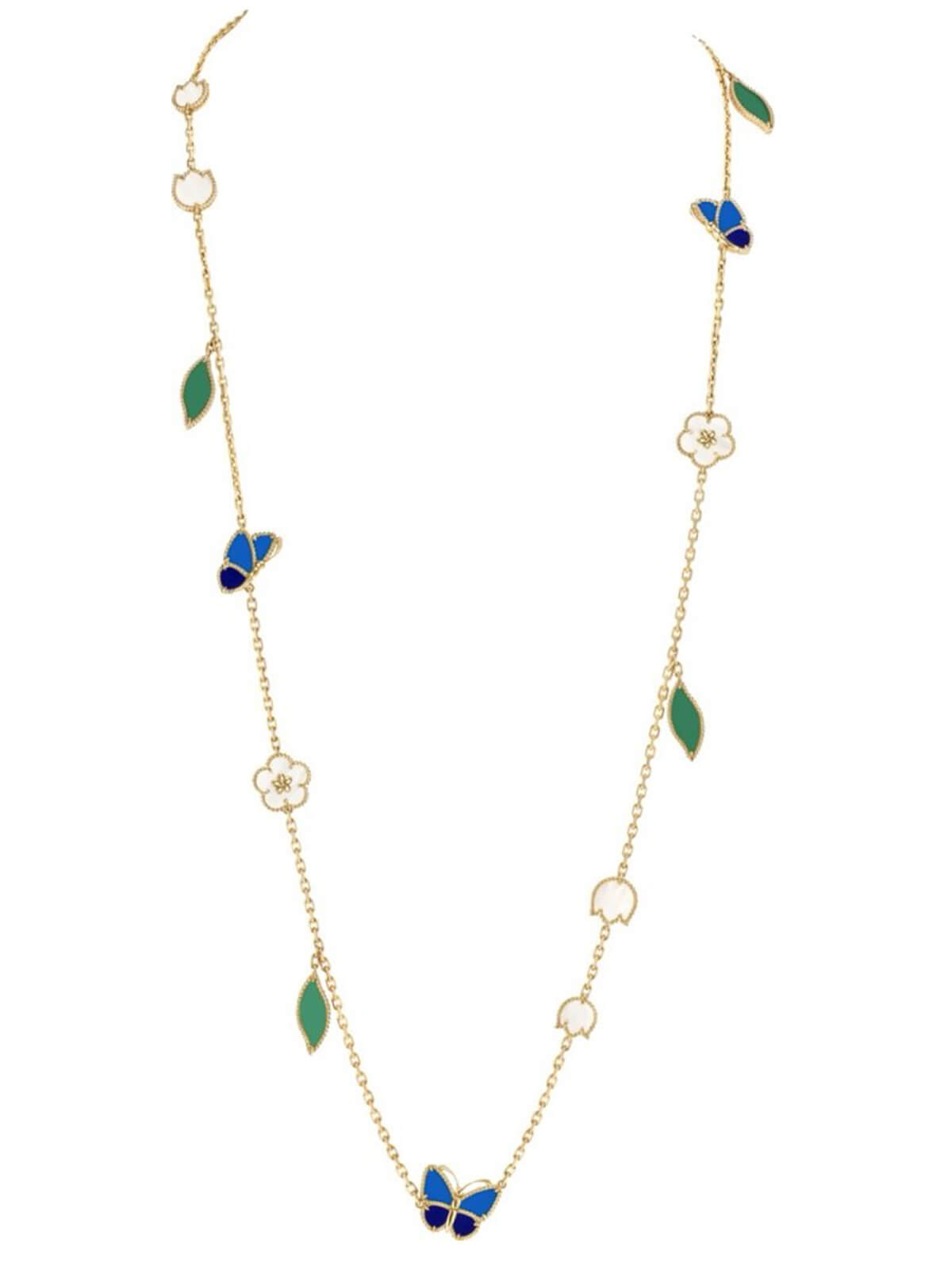 「ラッキー スプリング パピヨン」ロングネックレスの画像