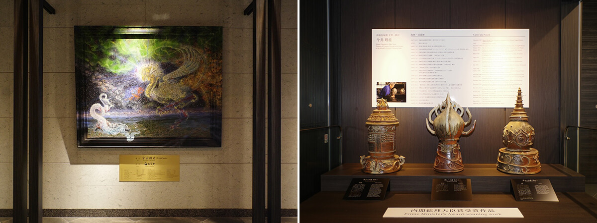 左／「宇宙創造」(山内文夫)　右／「浄土への道其の2」（今井理桂）の画像