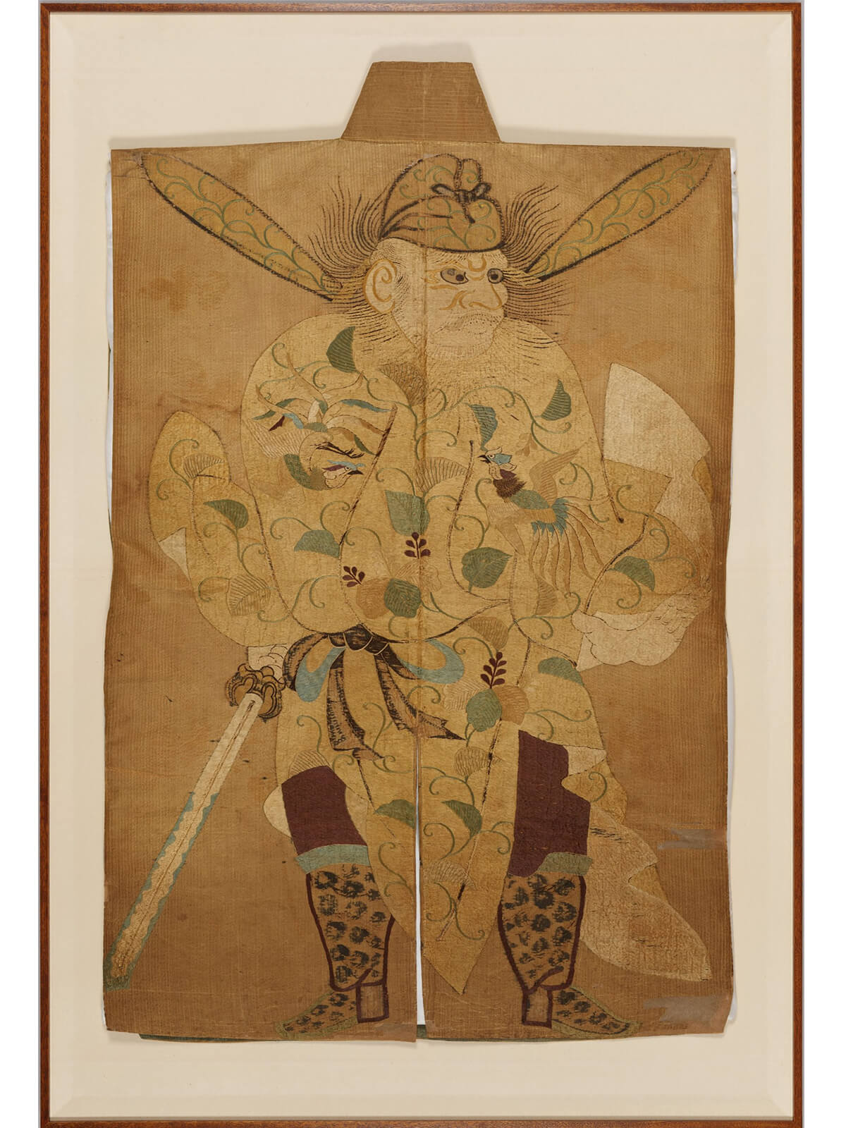 陣羽織 淡茶縬地菊鍾馗図の画像
