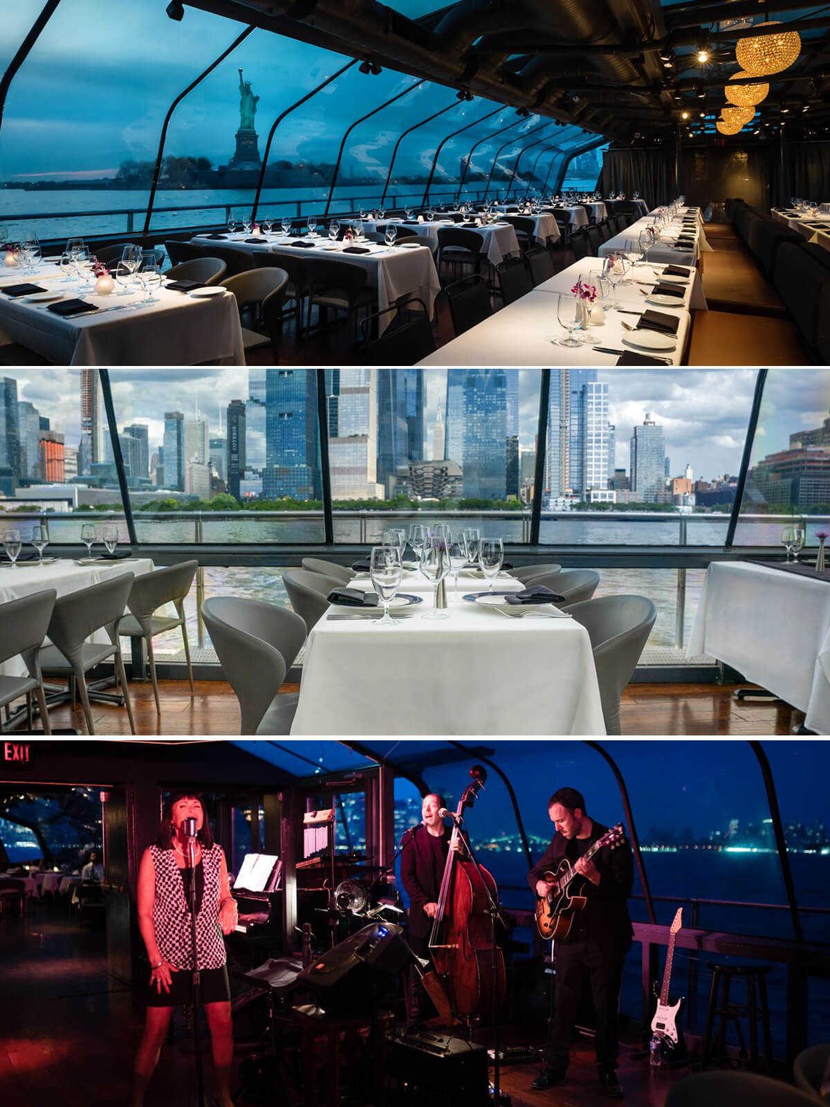 「New York Bateaux Premier Plus Dinner Cruise」の船内の様子の画像
